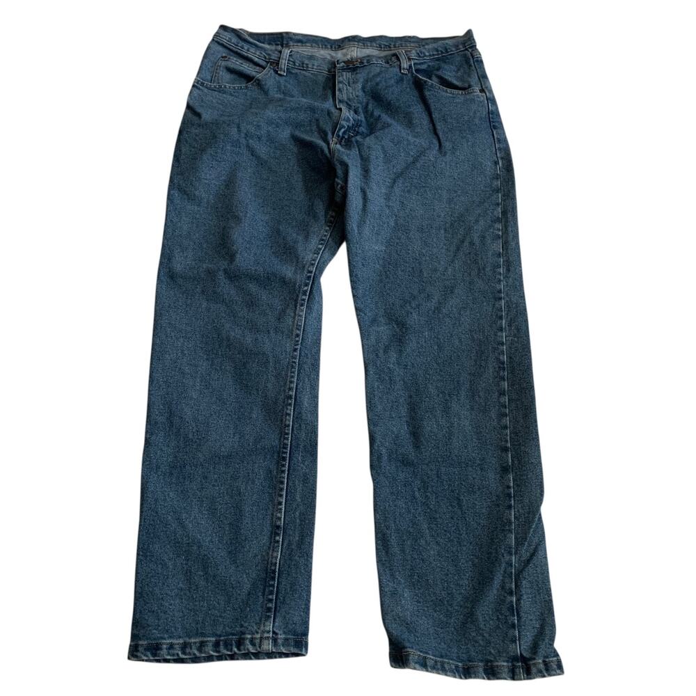 Wrangler Men's Size 38x30 Flex Regular Fit Straight Leg Blue Denim Jeans